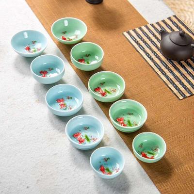 Chinese Tea Cup Porcelain Celadon Fish Tea Cup Set Teapot Drinkware Ceramic China Kung Fu Tea Set Ceramic Cup Chinese