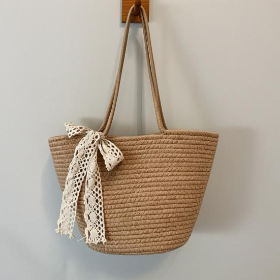 Women Straw Tote Bag Crochet Shoulder Bag Trendy Summer Woven Tote Bag Large Capacity Travel Beach Handbag for Outdoor Vacation