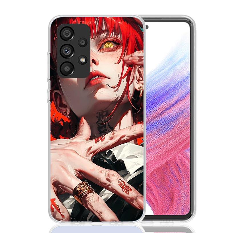 C-Chainsaw Mans Makima Phone Case for Samsung Galaxy A52 A51 A50S A12 A22 A32 A72 A10S A30S A31 A71 Note 20 Ultra 10 Plus S10 Ga