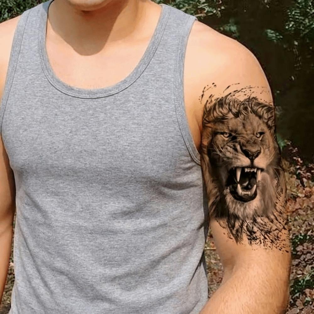 Water Transfer Decals Tiger Lion Wolf Tattoo Stickers Animal Body Art Tattoo  Finger Hand Legs