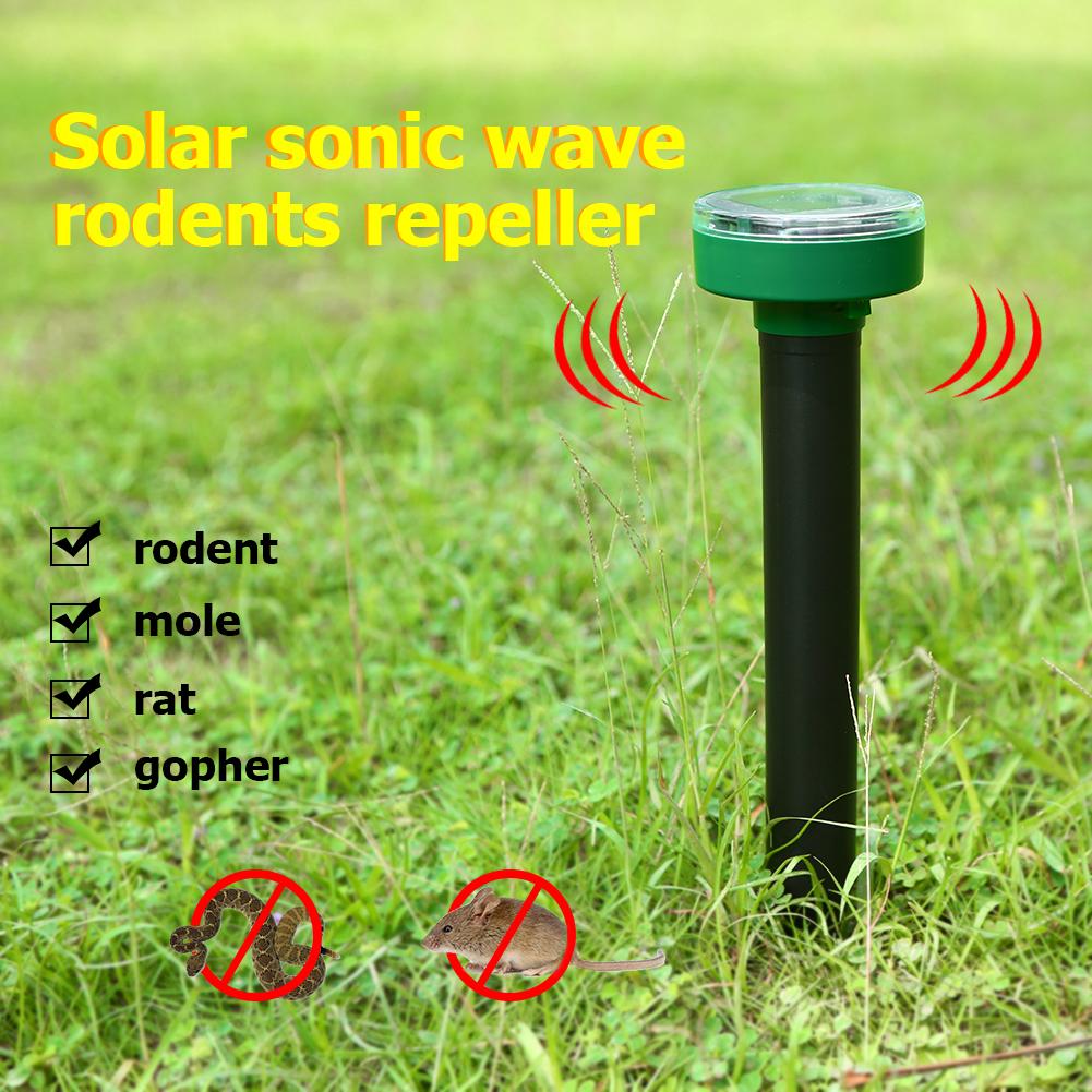 Solar Rodent Repeller Ultrasonic Mole Outdoor Garden Yard Farm Pest Control Solar Powered Rodent Mice Repeller