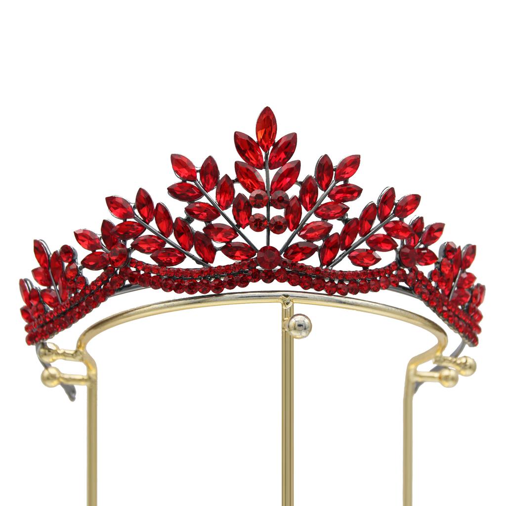 Spring Bridal Crown Headdress European and American Alloy Black Crystal Wedding Baroque Hair Accessories