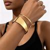 Wide Open Adjustable Hollow Irregular Bracelet Hip Hop Street Bangle Trendy Jewelry for Couple Matching Wear