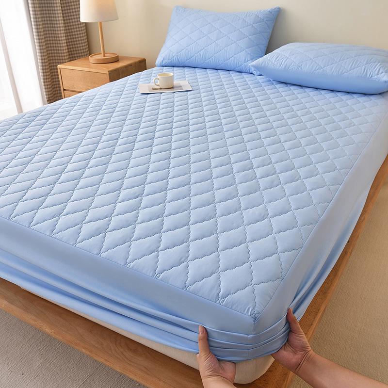 Waterproof Quilted Mattress Protector: Breathable, Dustproof, Incontinence Fitted Sheet Cover.