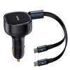 Ładowarka Samochodowa 2W1 Z Dwoma Przewodami Usb-C 33W - Czarna