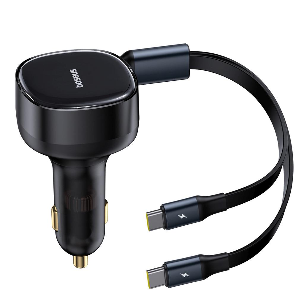 Ładowarka Samochodowa 2W1 Z Dwoma Przewodami Usb-C 33W - Czarna