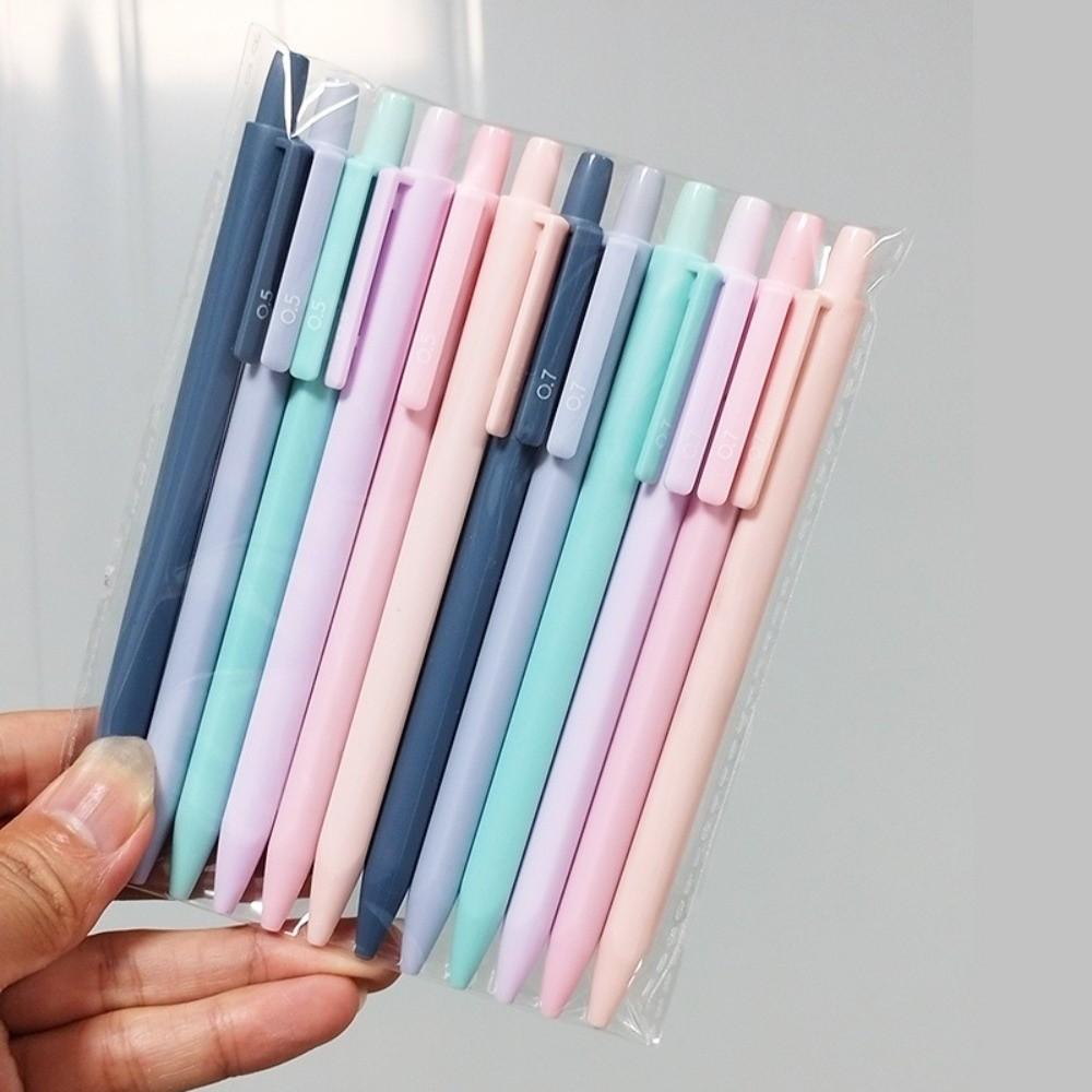 6/12pcs Triangular Barrel Mechanical Pencils Morandi Click Propelling Pencils Students Gift
