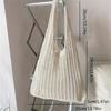 Summer Knitted Hollow Underarm Bag Women's Large Capacity Shopper Tote Bag Simple Design Casual Travel Handbags