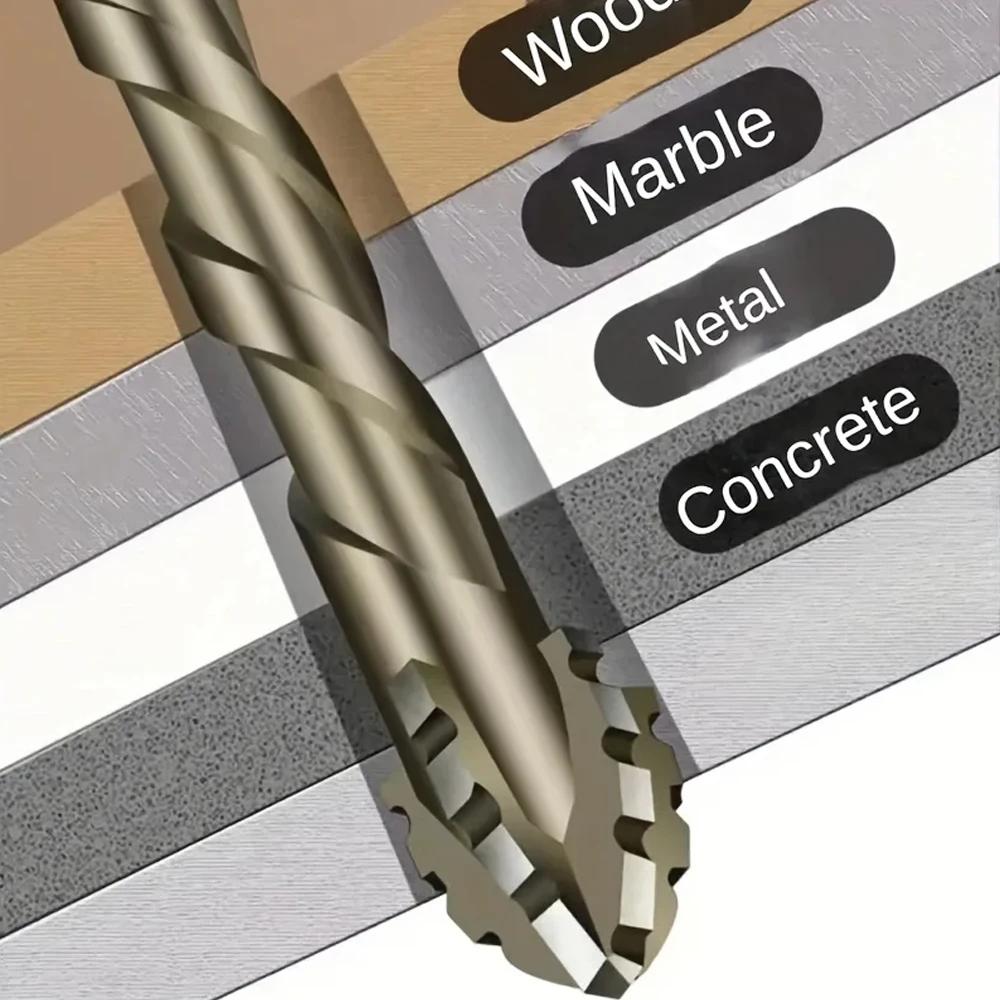 7Pcs/set Four Flute Sawtooth Drill Bit For Glass Tile Concrete Metal Drilling Tools High Performance Drill Bit Set 3-12mm New