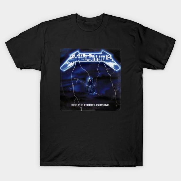 

Men Black Print T-shirt Ride The Force Lightning (Vinyl Album Version) No-Cut Transfer Paper Print Cotton Tshirt S чёрный