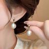 Metal Brushed Ball Earrings, High-End Light Luxury Niche Earrings, 925 Silver Needle Stud Earrings, Women'S Fashion Trendy And Cool Jewelry.