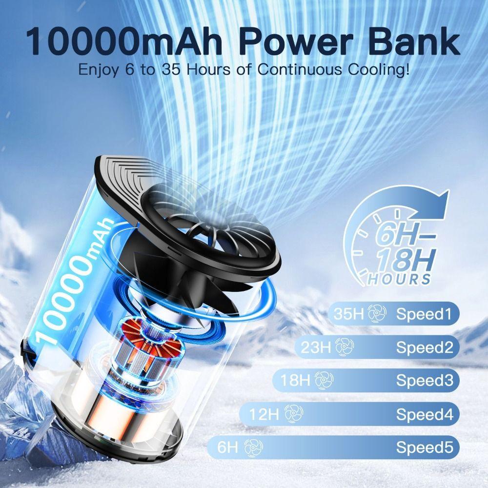 Five Gear Wind Split 2-in-1 Waist Hanging Fan Portable Portable Fan Hanging Neck Fan Office