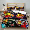 3PCS Game PAC Bedding Set Printed Duvet Cover Closure Includes 1 Duvet Cover & 2 Pillowcases for All Seasons Bedroom Decor