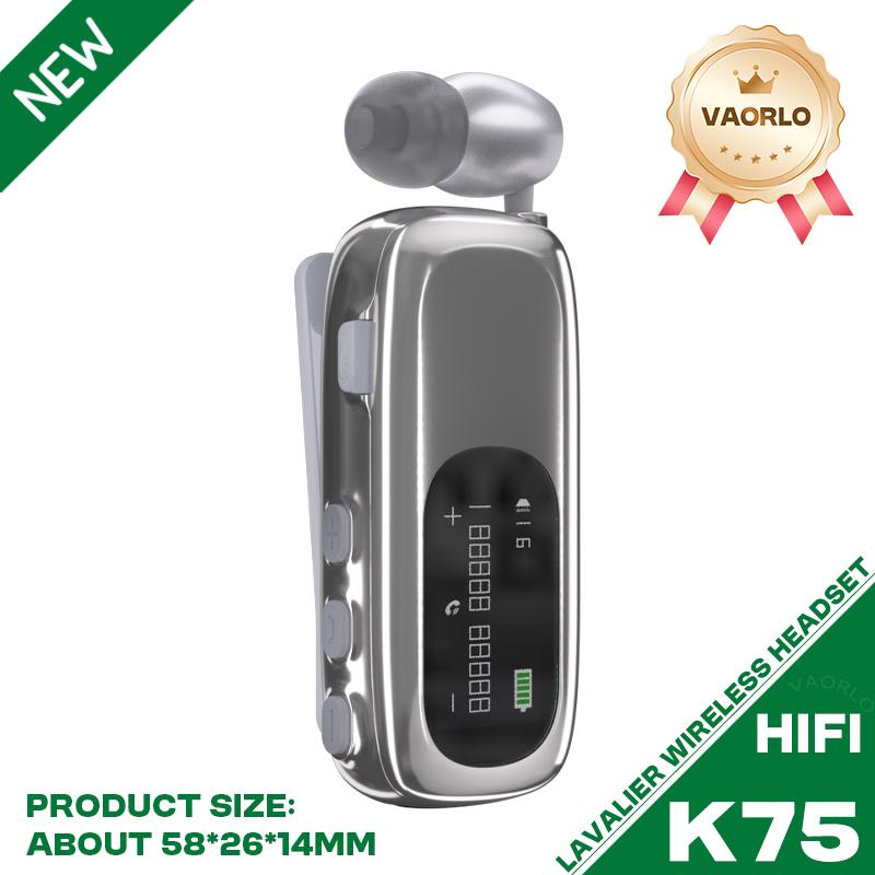K89/K75 Lavalier Business Bluetooth 5.4 Căști Wireless Vorbire/Muzică 20H Afișaj Digital LCD Căști HIFI Cu Microfon Anulare Zgomot