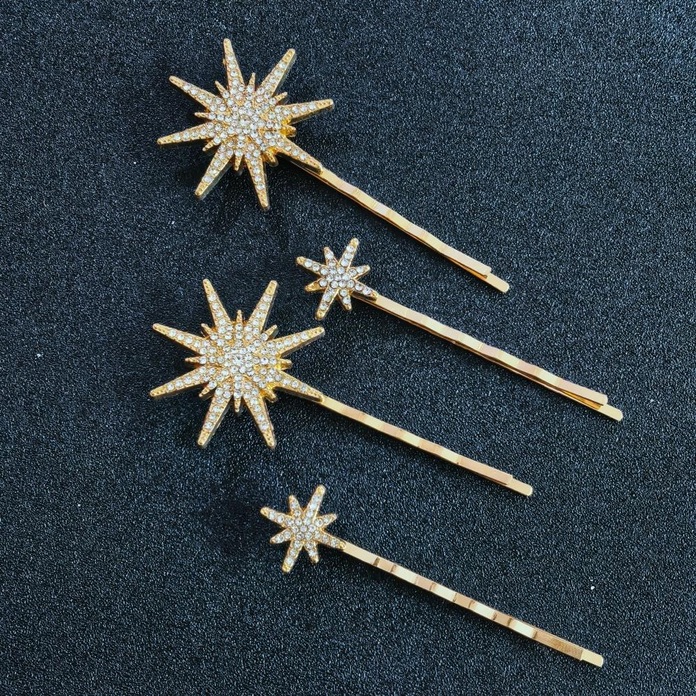 3/4 Stück Set Kristall Stern Haarspangen für Damen Mädchen Metall Haarspangen Luxus Damen Haarspangen Hochzeit Braut Haaraccessoires