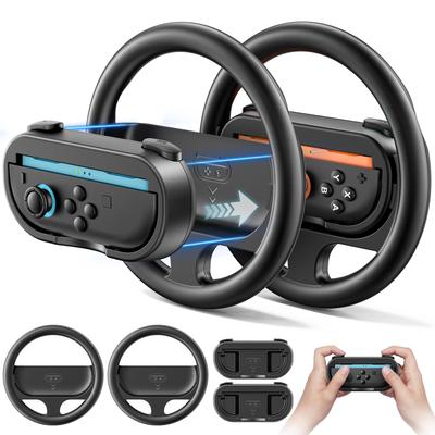 With Nintendo Switch Set of 2 2 Mario Kart 2 Switch Easy To Comfortable To the Black [Compatible 2] Joy-Con Handles, Joy-Con Grips, Peripherals,