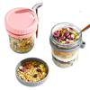 Customized 350ml Glass Oats Cup with Spoon: Portable, Sealed, Lightweight Yogurt & Fruit Breakfast Cup