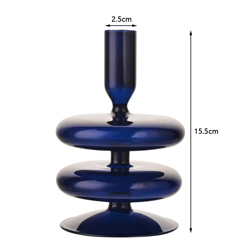 1pc Glass Vases Clear Flower Vase Candle Holders For Wedding Centerpieces Home Decoration Table Centerpieces Candlestick Holder