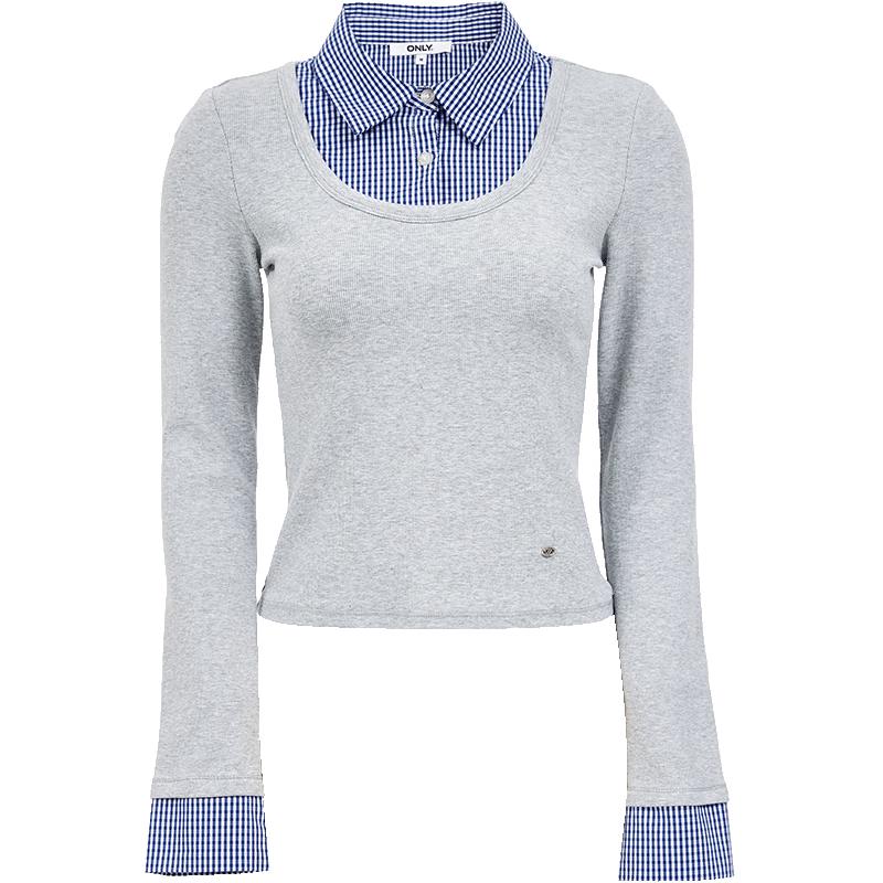 ONLY Women s Relaxed Fit Faux Two-Piece Sweatshirt L