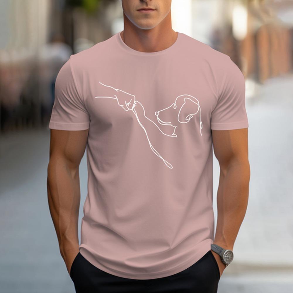 

Новая футболка с графическим принтом в виде нарисованной от руки собаки, свободная мужская одежда с коротким рукавом, повседневная дышащая мужская футболка, верхняя часть 6XL