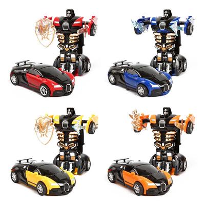Amazing Transform One-key For Boys Funny Kid Toy Plastic Toys Deformation Car Robot Gifts Automatic Model Car  Accessory
