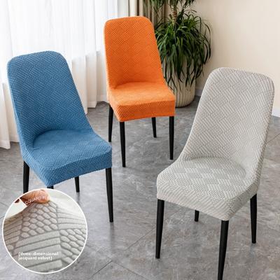 Elastic Half Round Dining Chair Cover Large Arc Universal Seat Back Cushion Set for Home Use