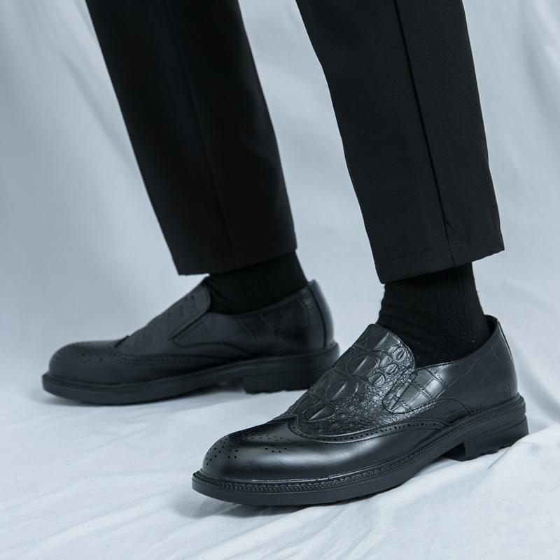Fashion Spring Autumn Men Dress Shoes Fashion Leather Slip-on Men's Casual Shoes British Style Business Office Footwear Formal Shoes Man