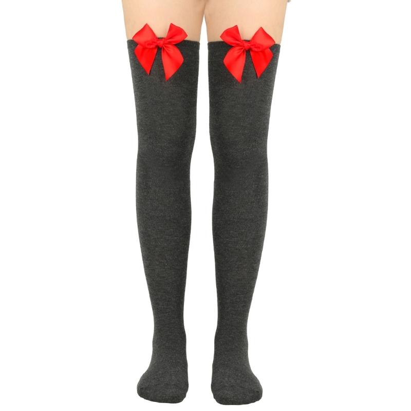 Cute Bow Boot Sock Leg Warmer High Sock for Daily Wear Cosplay Thigh High Sock Over the Knee High Boot Stocking Leg Warm