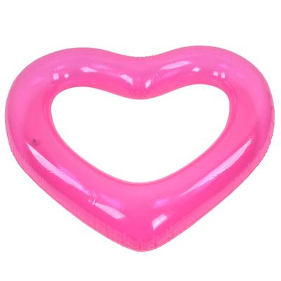 Kalp Havuz Şamandırası PVC Malzeme Cilt Dostu Hafif Pembe Romantik Stil Yüzen Tüpler
