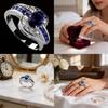 Geometric Oval Zircon Silver Womens Ring With Fashion Chic Style For Trendy Wear