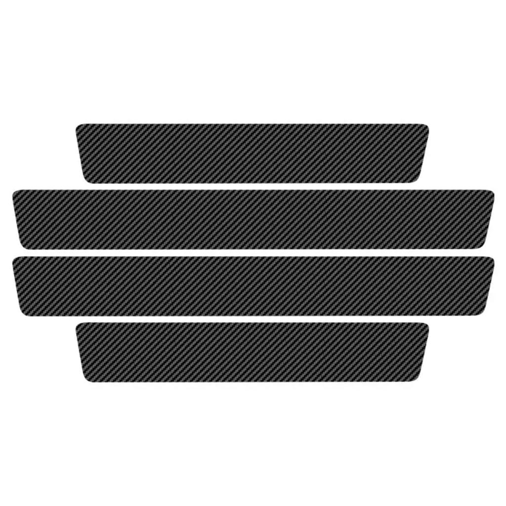 Side Sill Decoration, Set of 4, Car Accessories, Carbon Fiber Stickers, Waterproof, Scratch-Proof, Dirt-Proof, Side Sill Guard, Universal