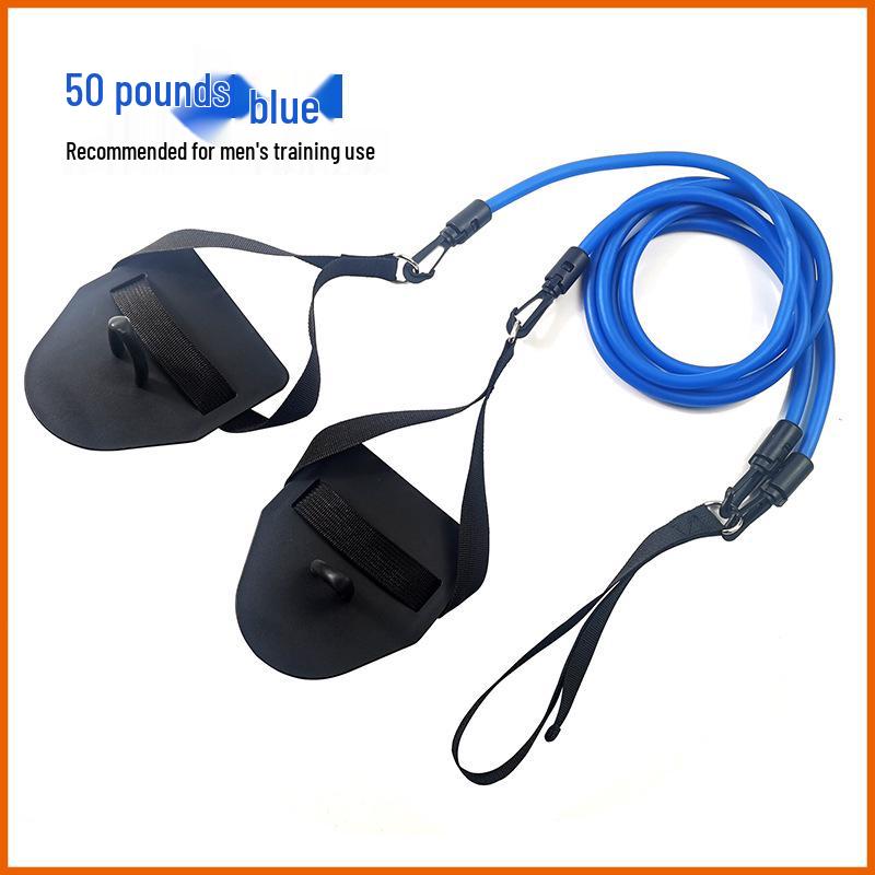 Elastic Multifunctional Resistance Band for Arm Training and Freestyle Sculling with Hand Paddles