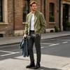 Men's Full Zip Loose Fit Stand Collar Jacket with Soft Texture for Casual Commute