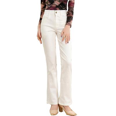 Women's Elastic Bootcut Jeans, Women's New Light-Colored Mid-Waisted Slim-fitting Flared Jeans