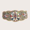 Beaded Bohemian Waist Belt With Firework Design And Elastic Closure For Festivals And Travel