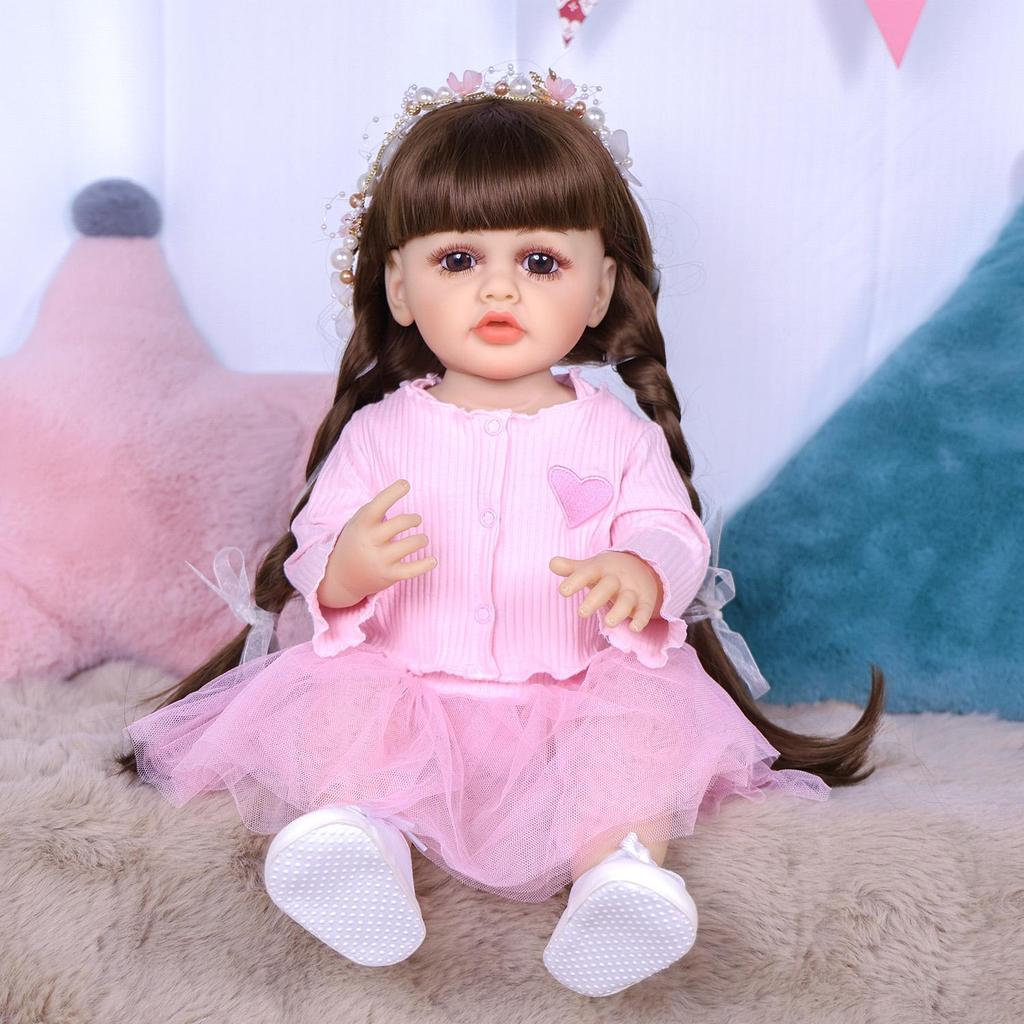 KEIUMI 55cm Reborn Baby Dolls Looks Like Princess Full Vinyl Can Bathe Babies Doll Newborn Girl Playmates Christmas Birthday Gifts