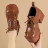 Lolita Shoes for Women 2025 Lace Up Loafers Girls Students Uniform High Heels Platform Shoes Female Shoes