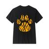 European Sizes Men's Vintage Tiger Print T-Shirt - Loose Fit Round Neck Tee with Tiger Paw & Stripe Graphic