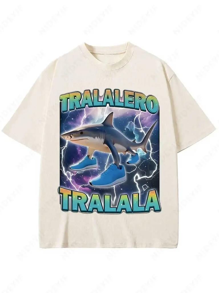 Tralalero Tralala Funny Shark Meme Tshirt Gifts Womens Fashion Gothic Vintage Tshirts Casual T Shirt
