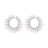 Exaggerated Circle Geometric Earrings - Sunflower Design  Minimalist Luxury  Niche Fashion Earrings