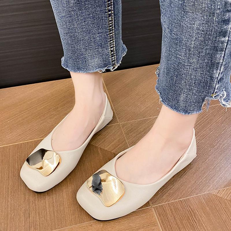2024 Shoes for Women Slip-on Shallow Mouth Soft Square Toe Casual Women's Sports Shoes Flat Shoes Versatile New Slip-on Summer
