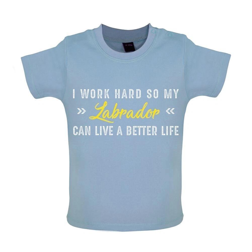 

I Hard Work For My Labrador - Kids T-Shirt Tees Top - Lab Dog Pet Puppy Dogs 100