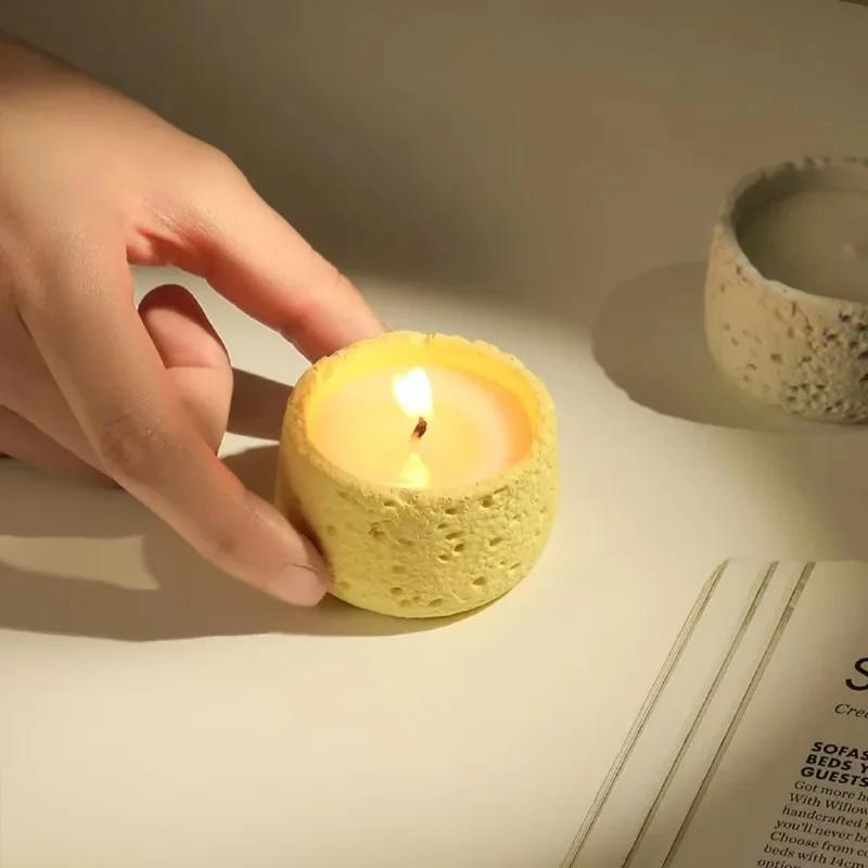 Top Quality Space Texture Silicone Mold for Gypsum Candle Creative Cement Candle Cup Plaster Desktop Decoration Molds for Home