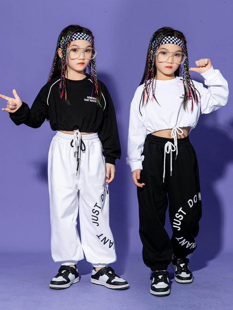 Jazz Street Dance Kostüme für Mädchen: Stilvolle Crop Tops für Frühlings- & Herbstauftritte, Shows und Training