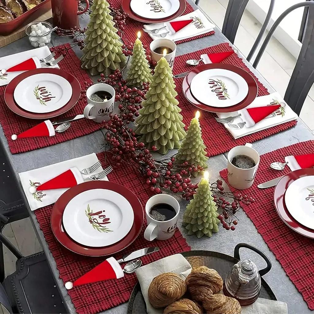 5pcs-Christmas Decoration Home Decoration Dining Table Decoration and Table Accessories Christmas Hat Fork Knife Cutlery Bag