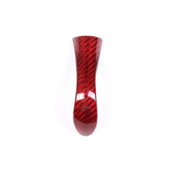 Red Real Carbon Fiber Gear Knob Cover Trim For Infiniti Q50 Q60 2014-2017