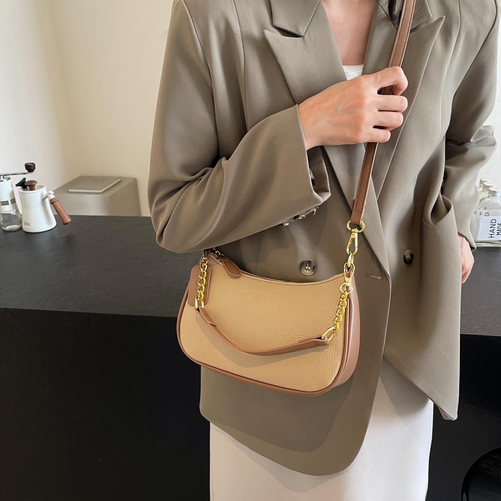 Lychee Pattern Armpit Cross-body Bag  New Style Fashion High Fashion All-in-one Shoulder Bag