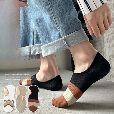 Men's New Summer Cotton Sports Breathable Sweat Absorption Silicone Non Slip Invisible Socks