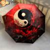 Yin-Yang Symbol  Pattern, Automatic Folding Umbrella, Portable and Foldable Design, 8 Ribs, a Christmas or Birthday Gift.