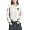 New MLB Varsity New York Yankees Jacket Women's Dark Cream 3FPDV0146-50CRD